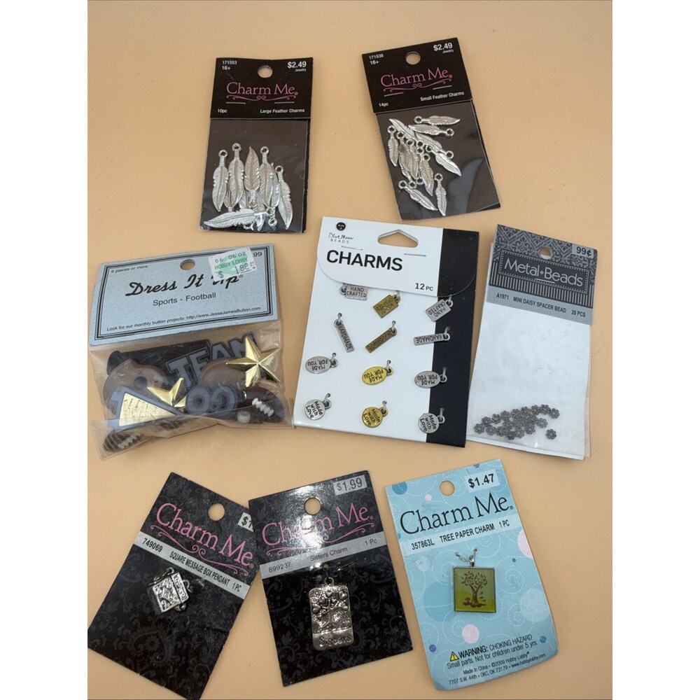 Huge Jewelry Making Lot Charms Findings Blanks Blue Moon, Charm Me Gold Silver